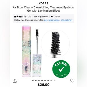 Kosas Airbrow Clear and Clean Lifting Treatment Eyebrow Gel with Lamination